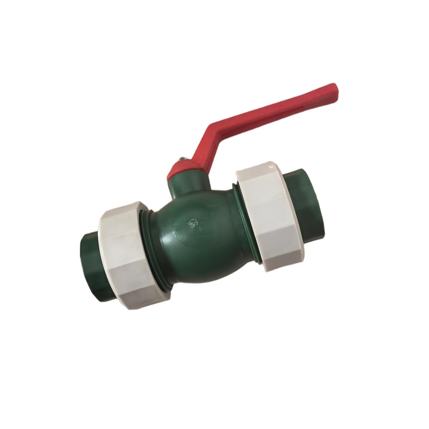 PPR Plastic Handle Double Union Ball Valve