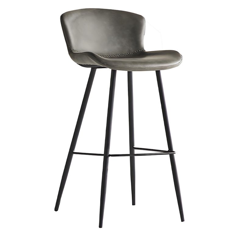 Modern PU Leather Bar Stool with Metal Frame