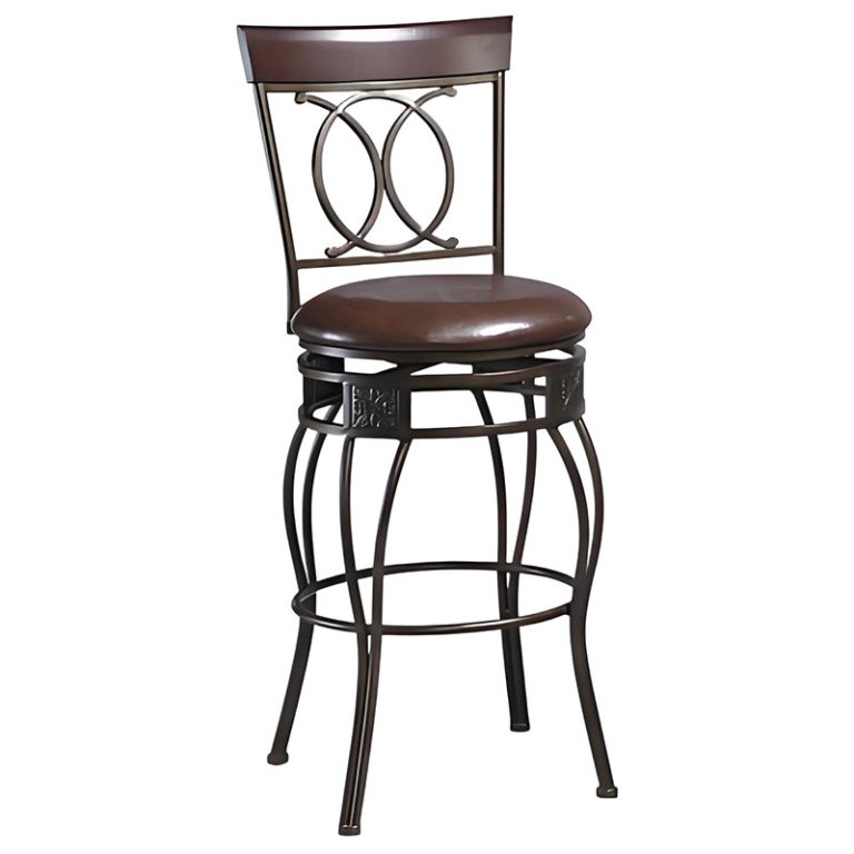 30-Inch Antique Copper Leaf Accent Bar Stool with Sued Fabric Cushion