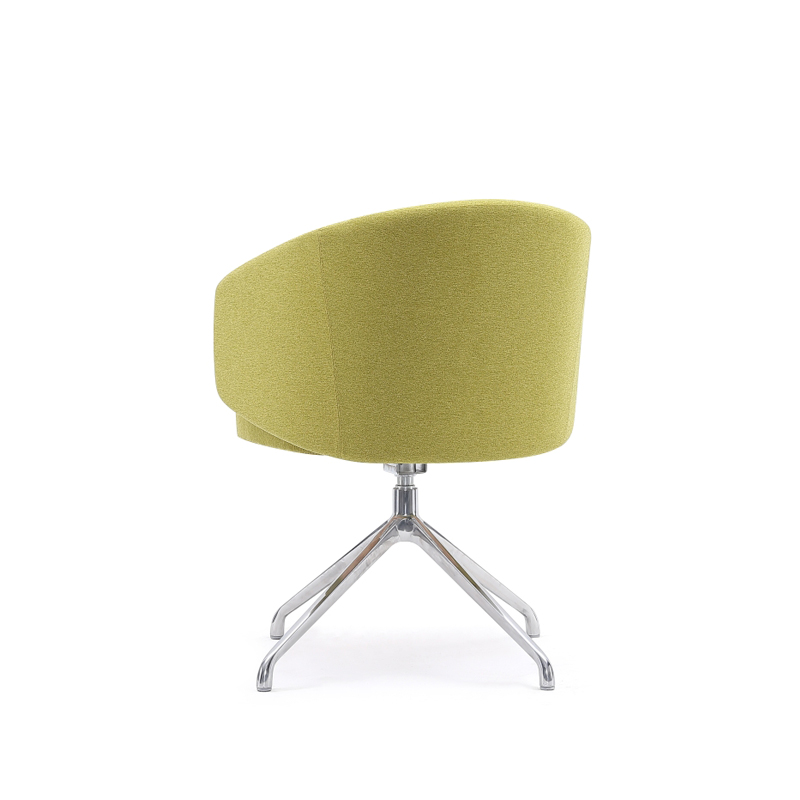 Swivel Dining Chair with Moulded Foam and Leather Upholstery