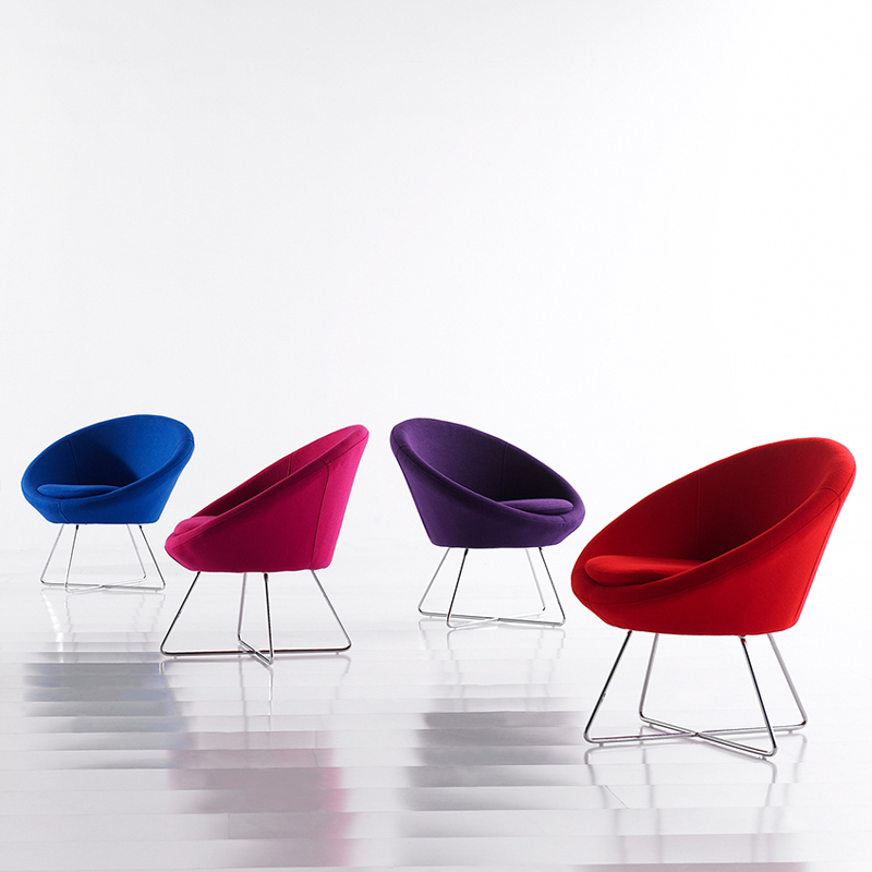 Ergonomic Leisure Chair with Woolen Fabric Foam Seat
