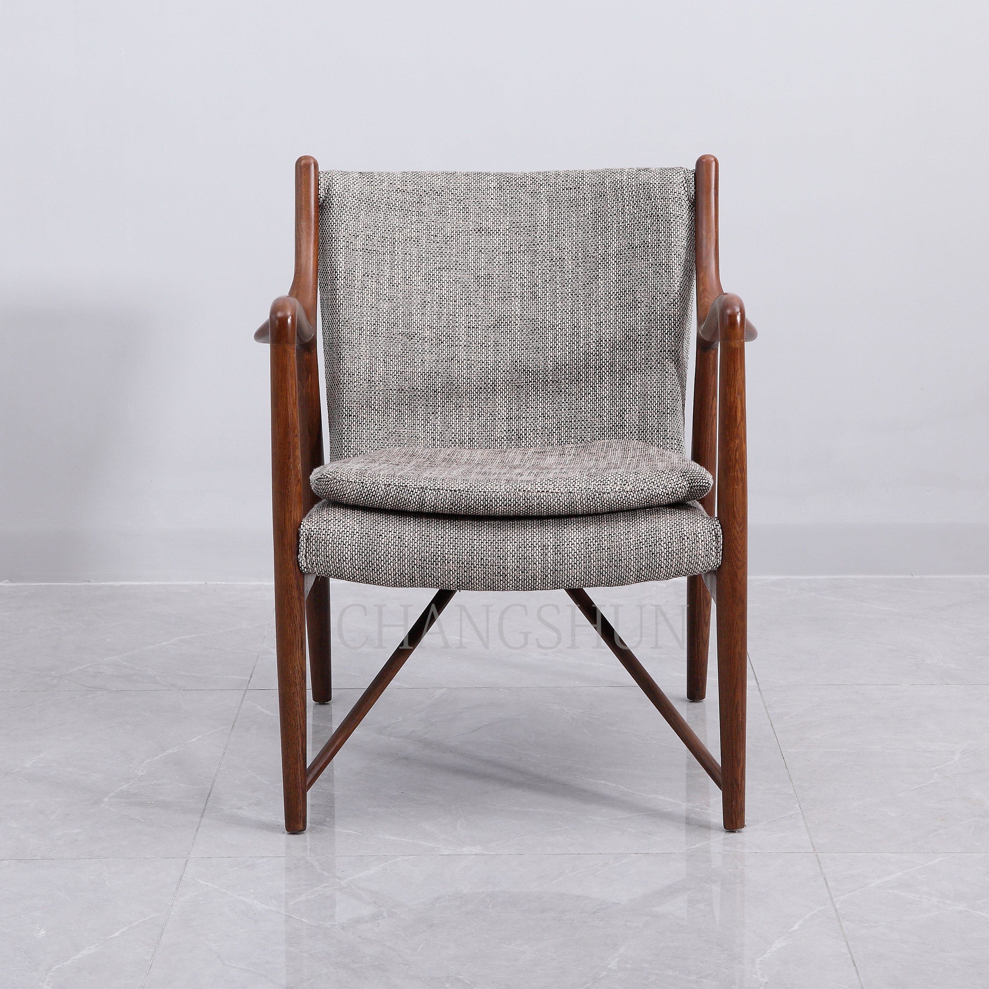 Oak Frame Upholstered Lounge Armchair
