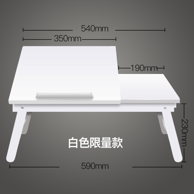 Foldable Bamboo Computer Desk with Adjustable Height and Storage Drawer