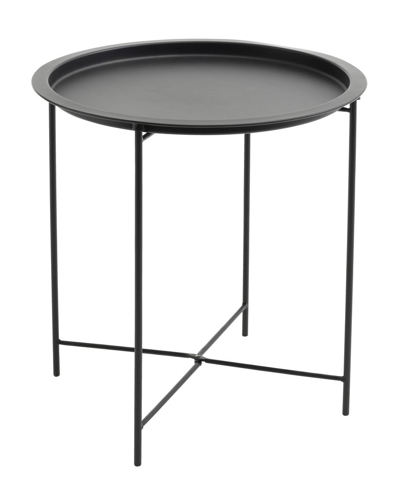 Colorful Folding Metal Tray Table with 3-Tier Shelves