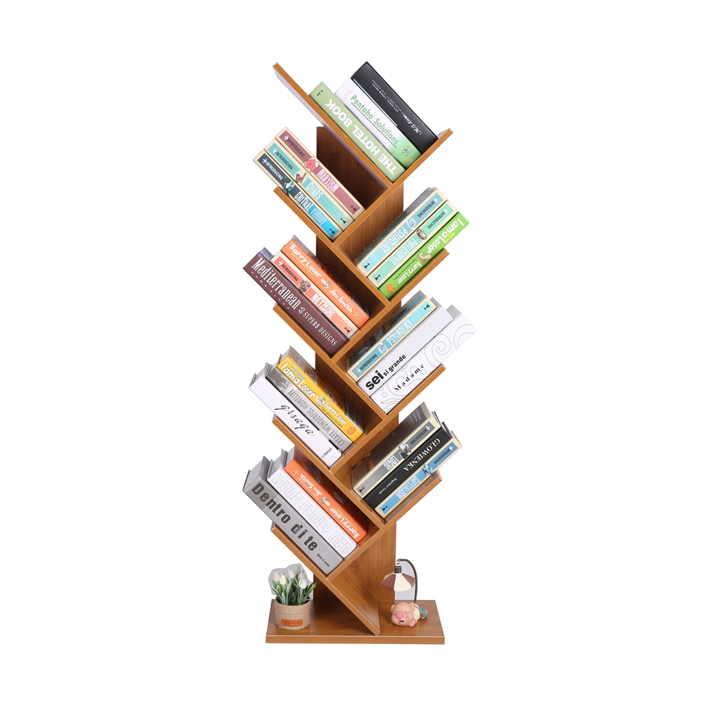 Modern Wooden Tree-Shaped Bookshelf
