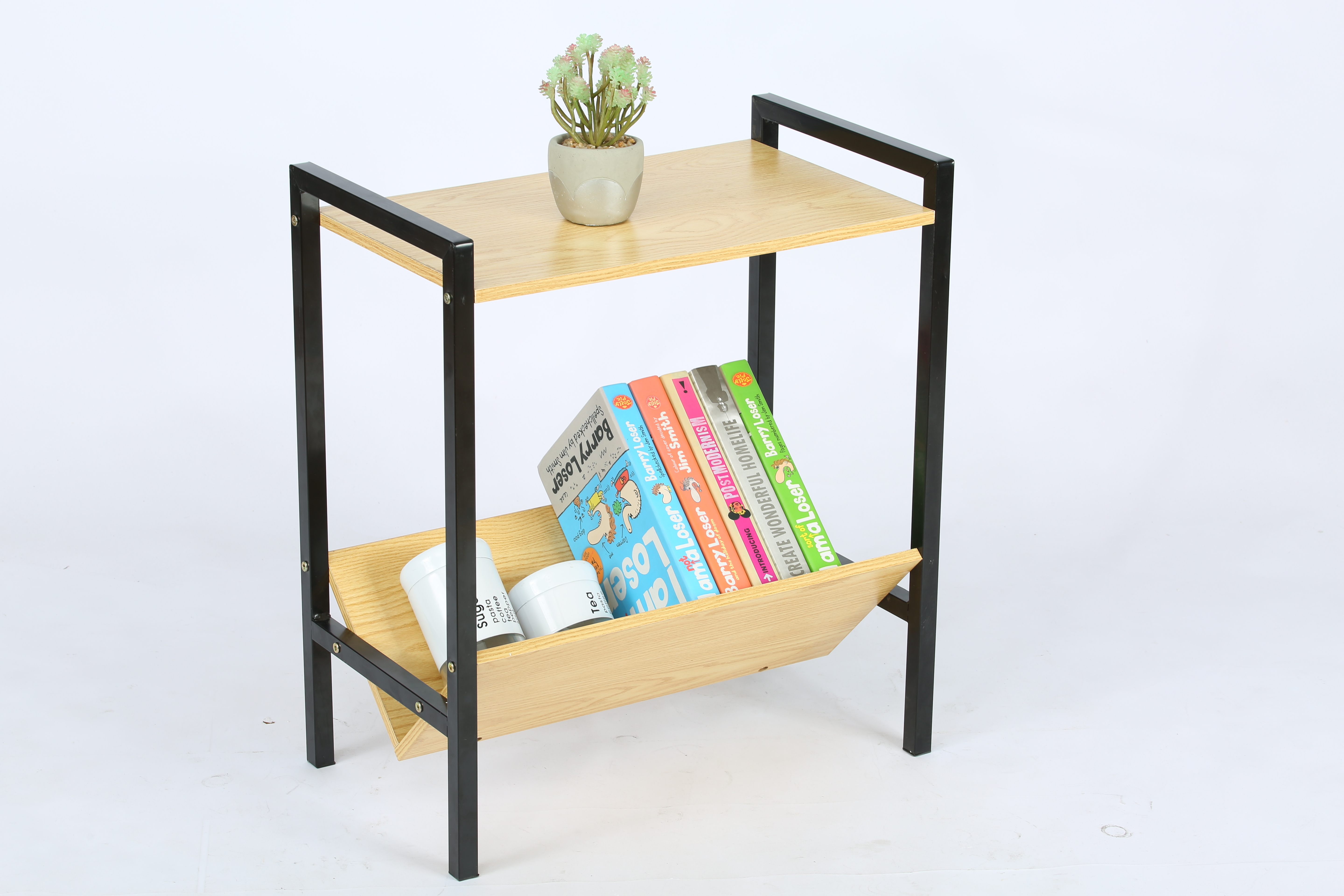2-Tier Bookcase with Storage