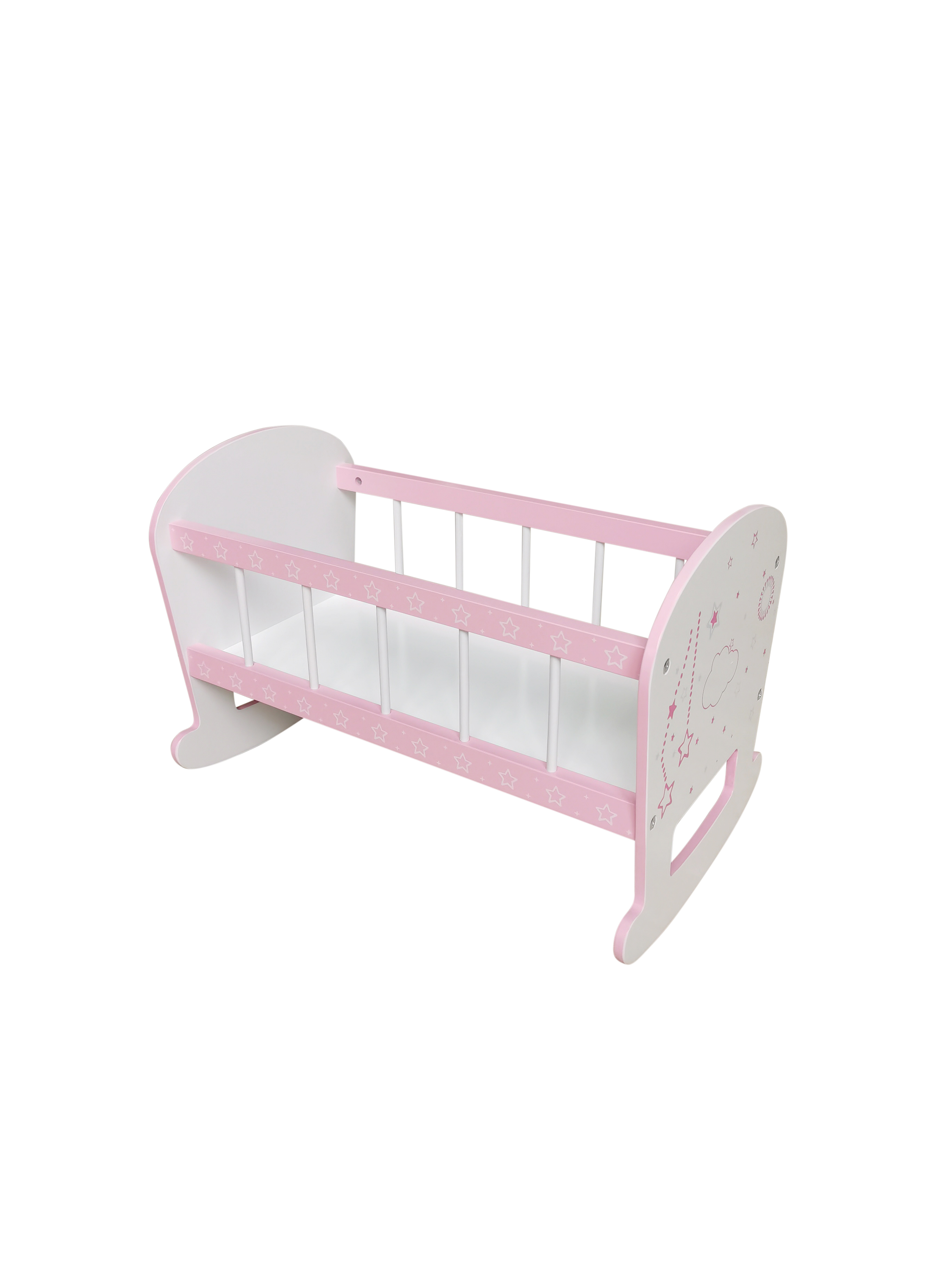 Wooden Doll Cradle with Mattress