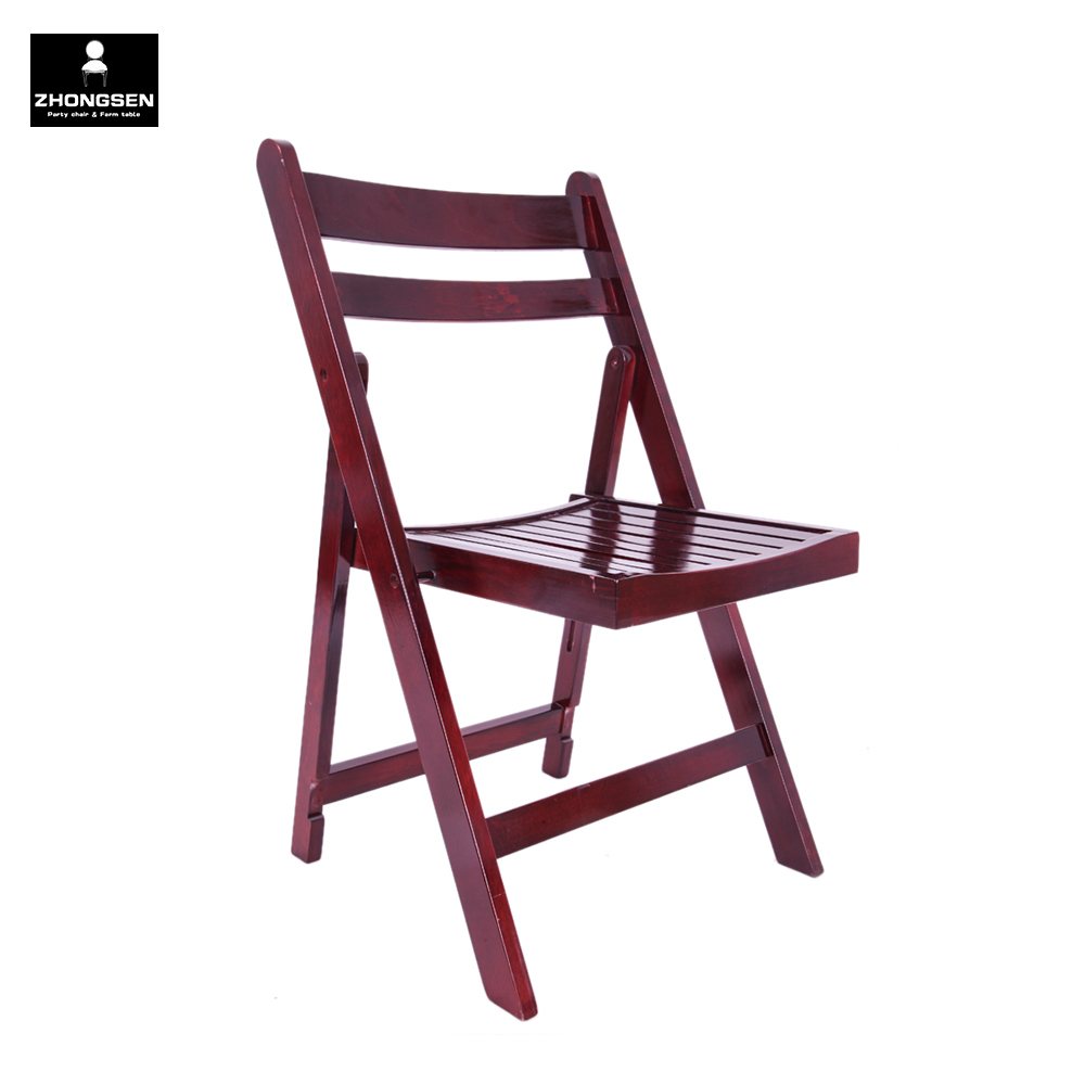 Wooden slatted folding chair