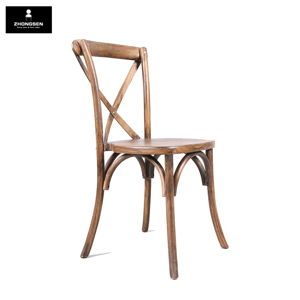 Elm Wood Cross Back Chair