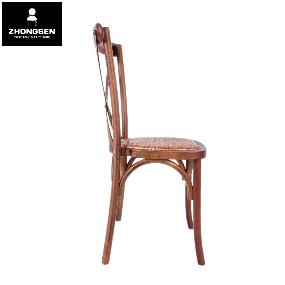 Beech Wood Rattan Seat Cross Back Chair