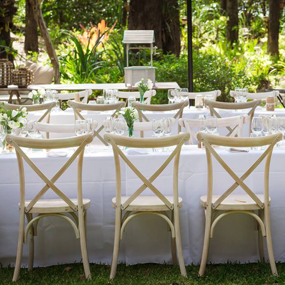 Beech Wood Rattan Seat Cross Back Chair