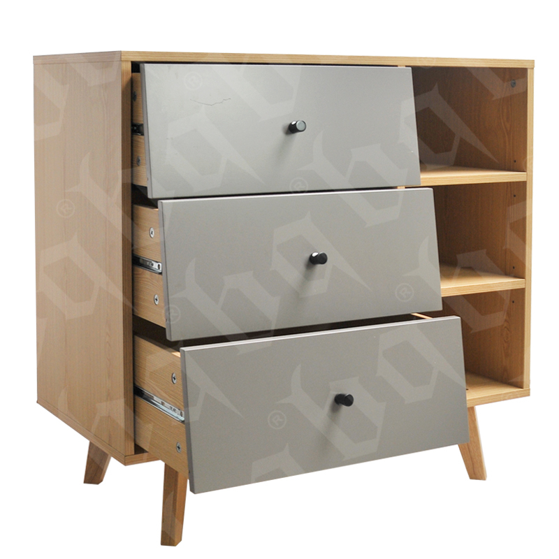 3-Drawer Floor Cabinet with Adjustable Shelves