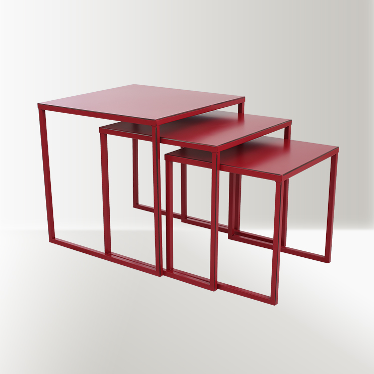 Metal Coffee Table with Glass Top