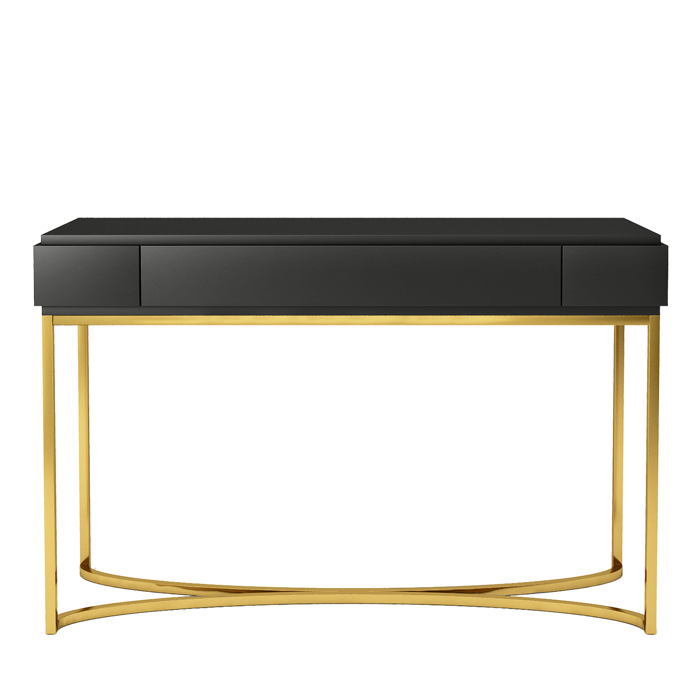 Console Table with Black Walnut Top and Rose Gold Stainless Steel Base
