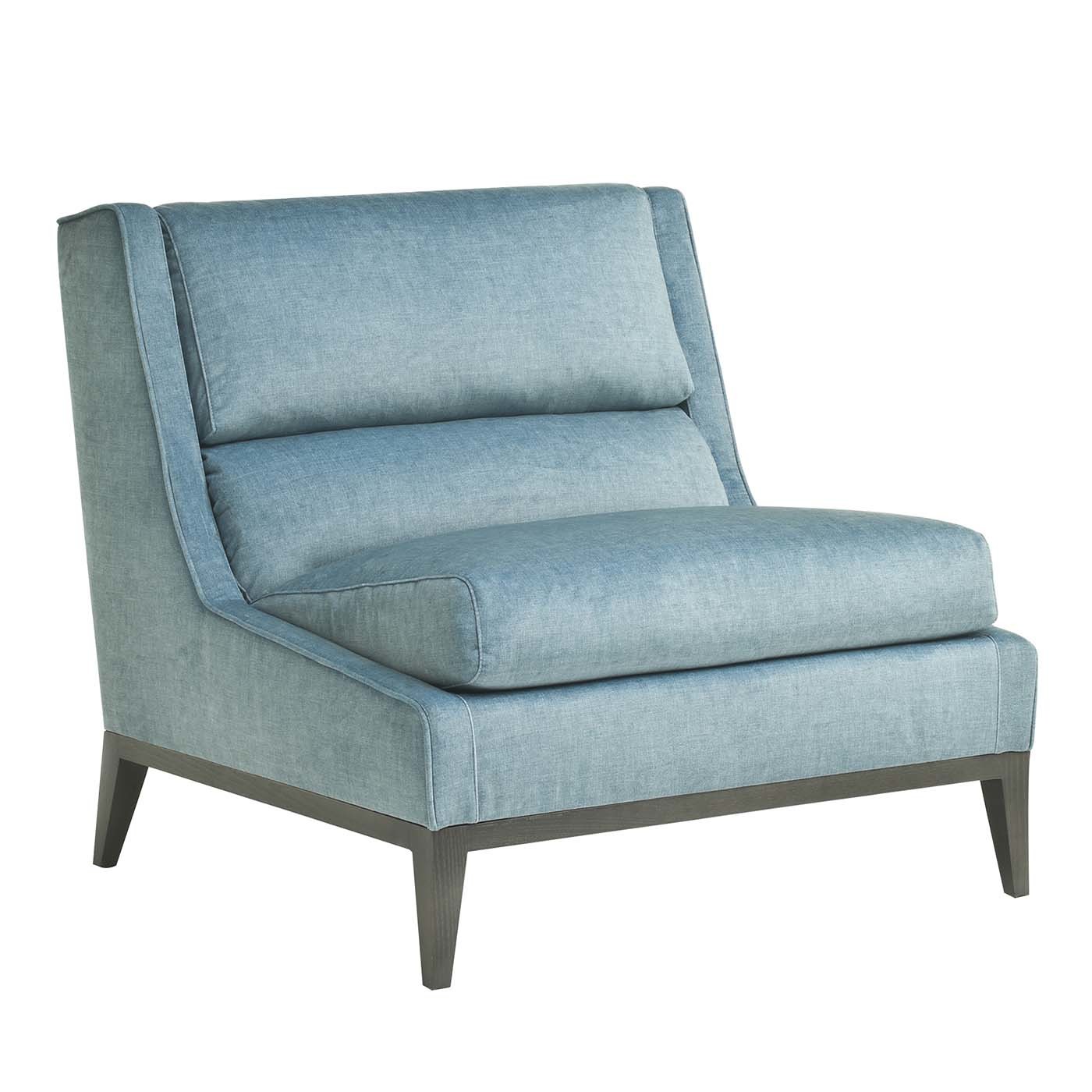 American Black Walnut Solid Wood Frame Fabric Lounge Chair