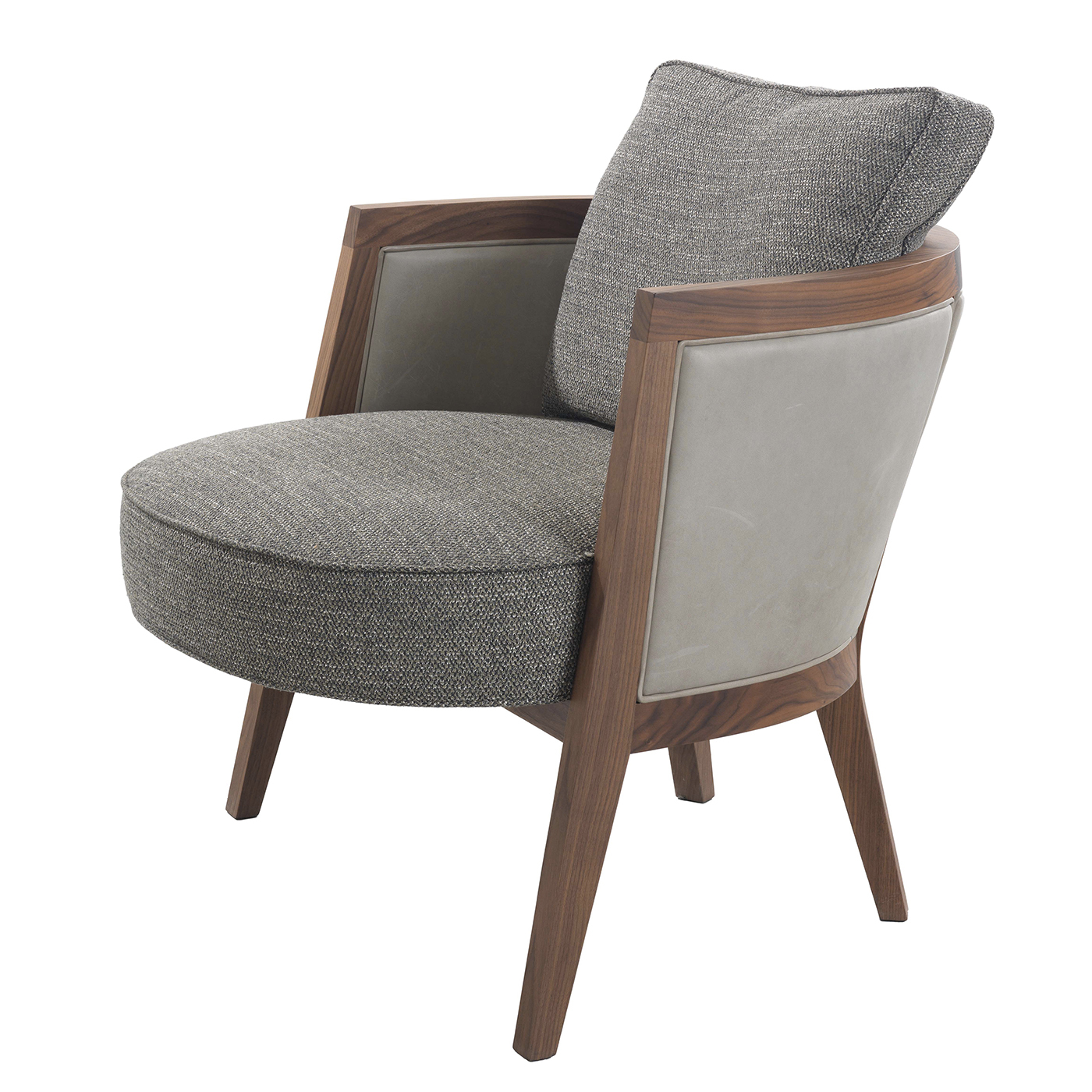 American Black Walnut Solid Wood Frame Lounge Chair with Fabric
