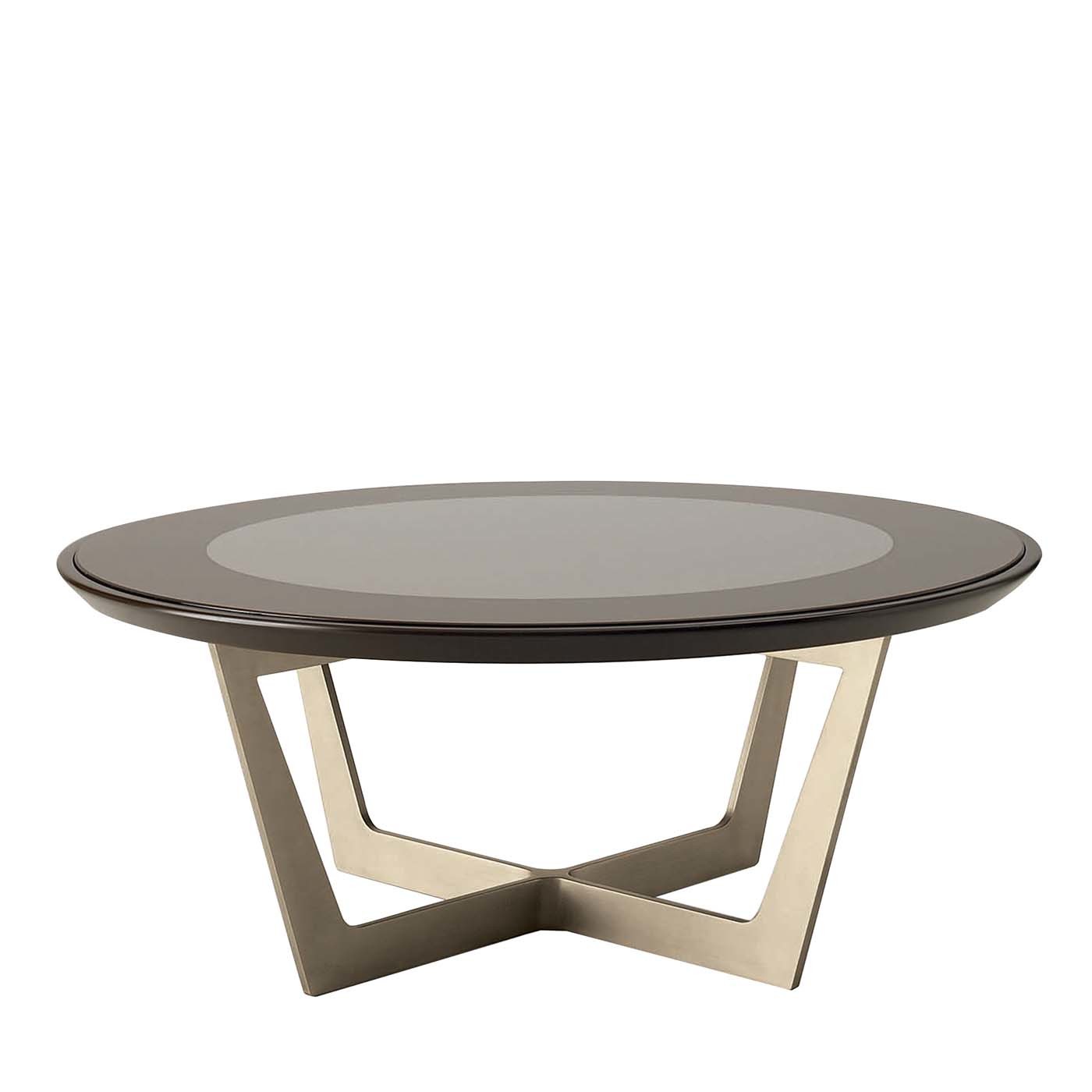 American Red Oak and Stainless Steel Coffee Table with Toughened Glass Top