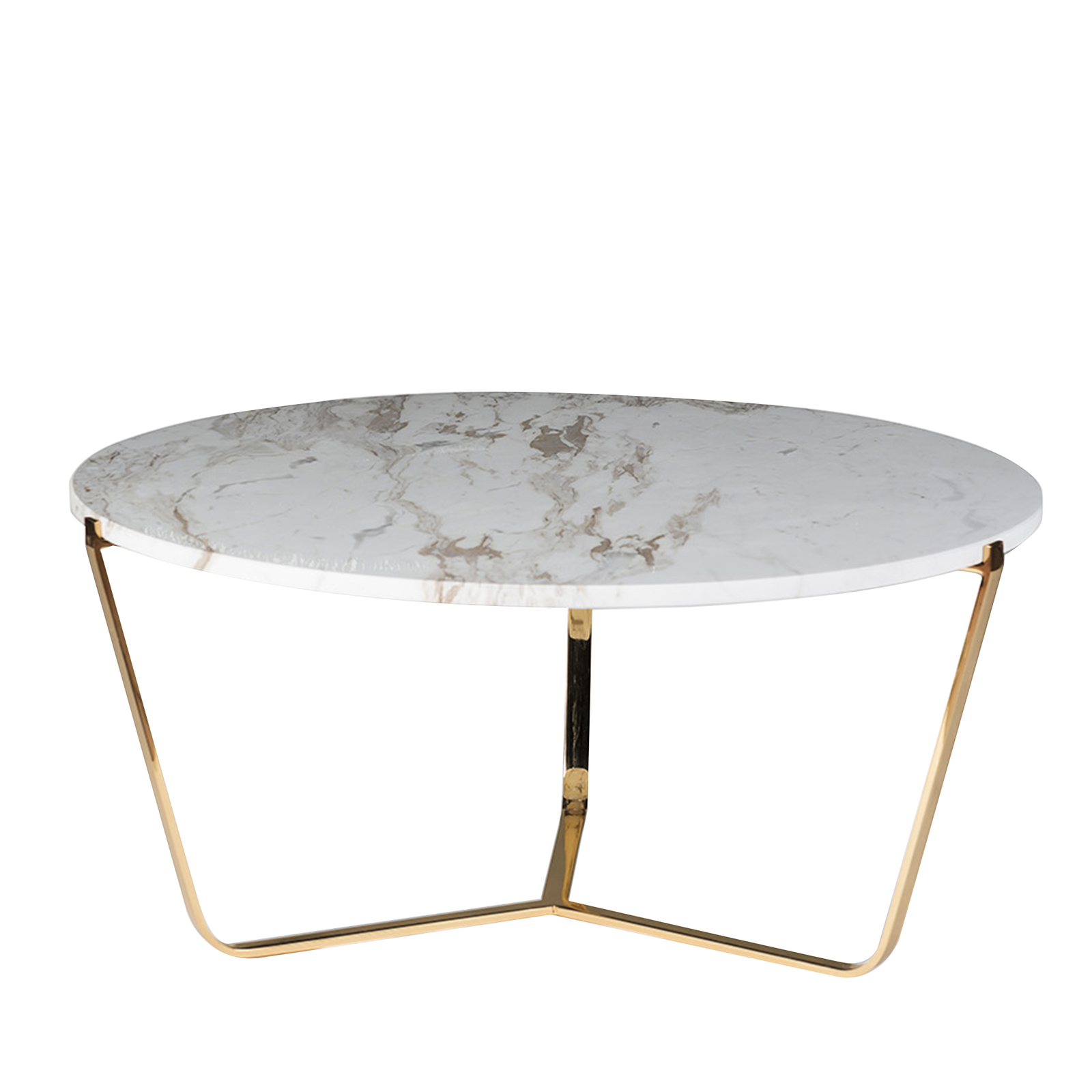 Marble and Rose Gold Plated Stainless Steel Side Table