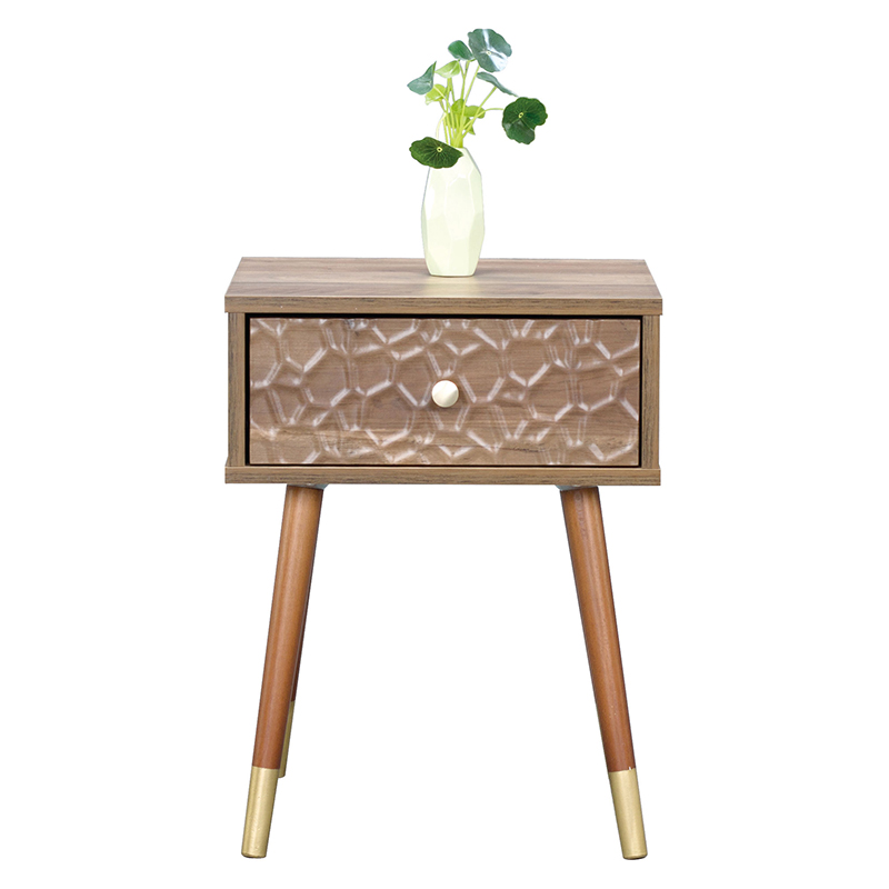Side Table with Particle Board and Solid Wood Leg