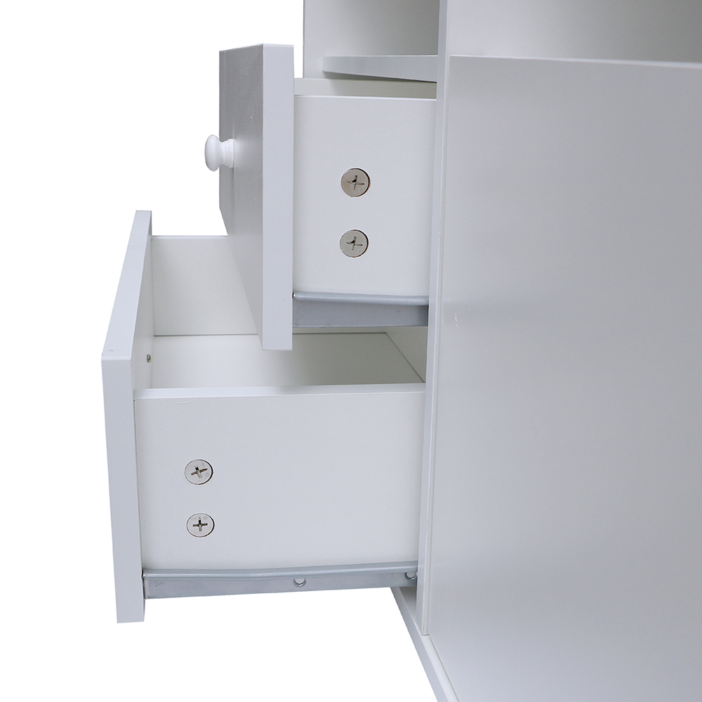 63'' White TV Stand and Cabinet