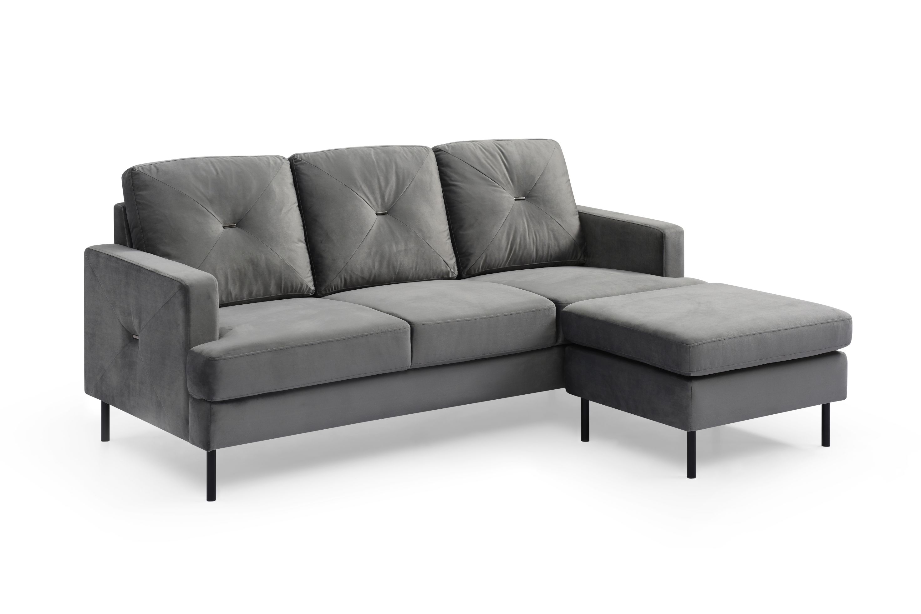 Modern Italian Design Reversible Corner Sofa with Ottoman