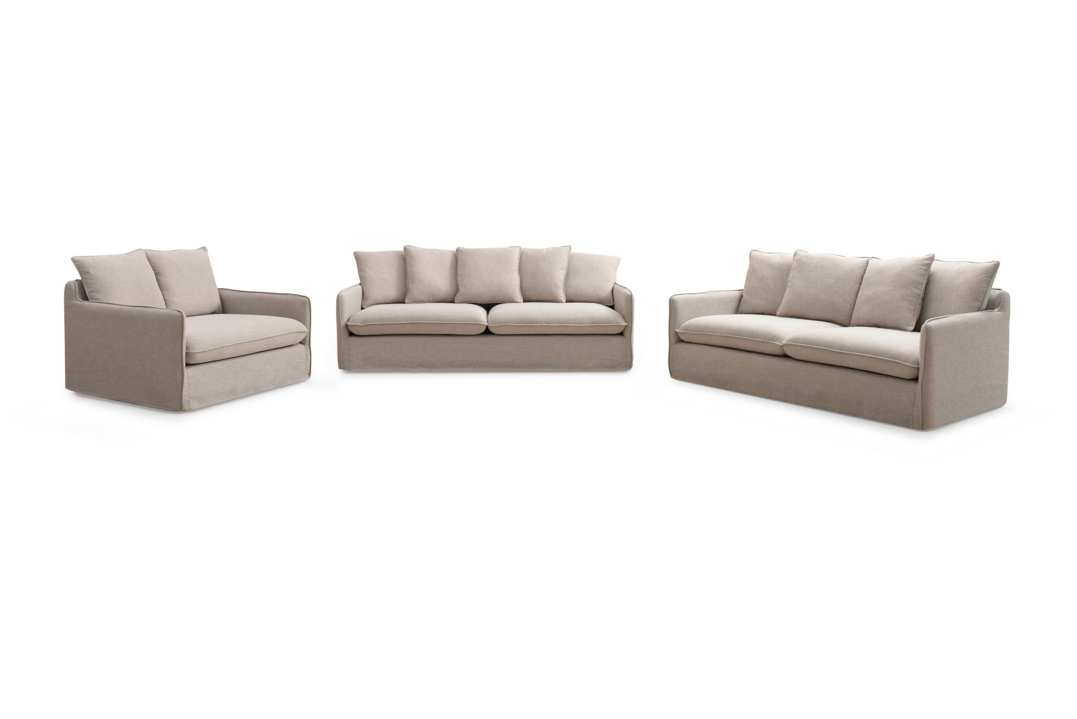 Comfortable Wooden Sofa Set with S-Spring and High-Density Foam