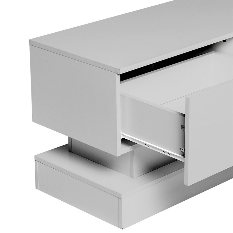 LED TV Stand, White Glossy TV Cabinet