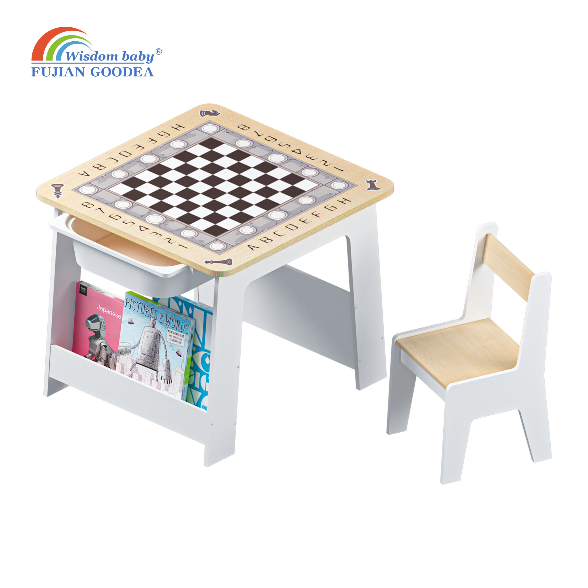 Children's Storage and Puzzle Table and Chairs