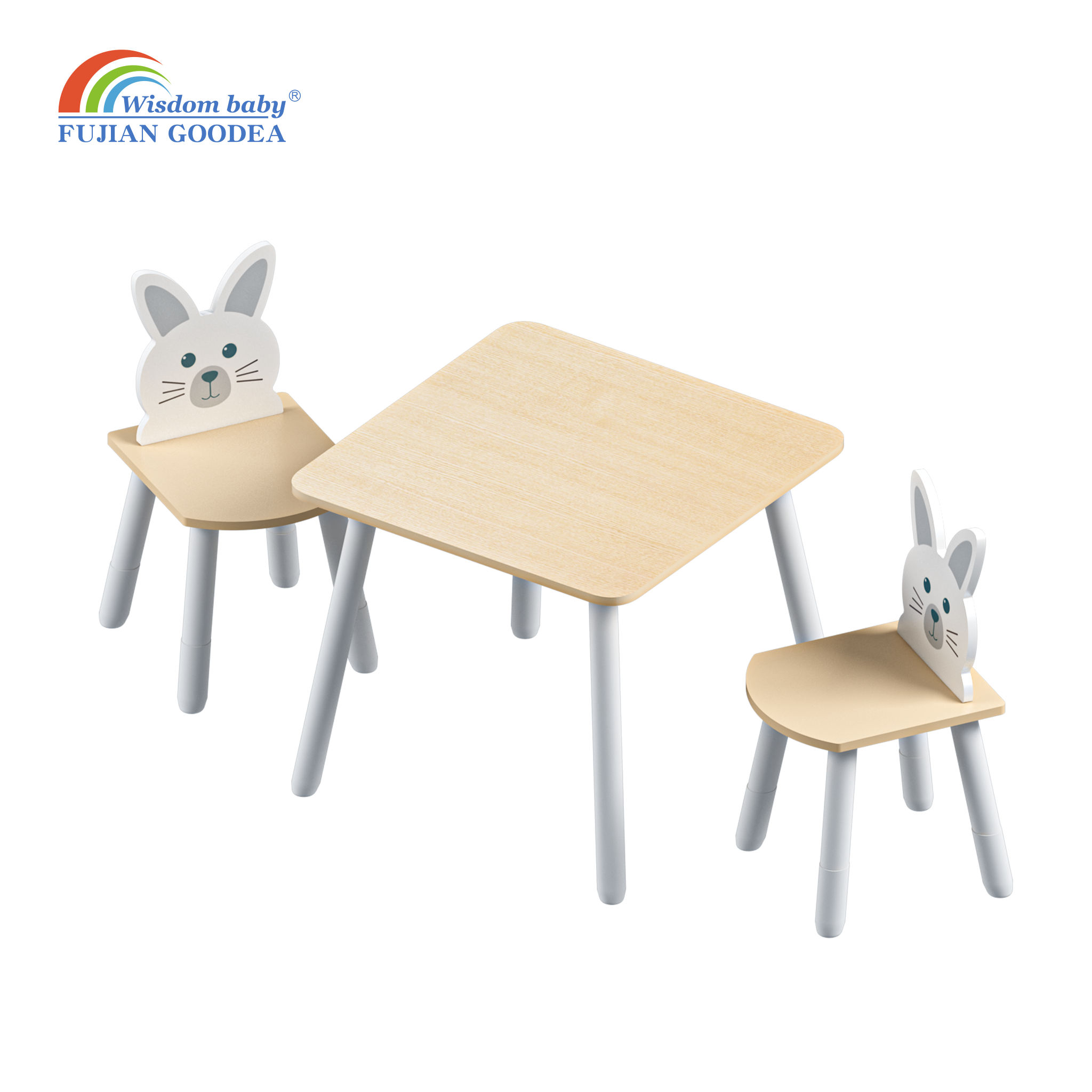 Children's animal table and chair set
