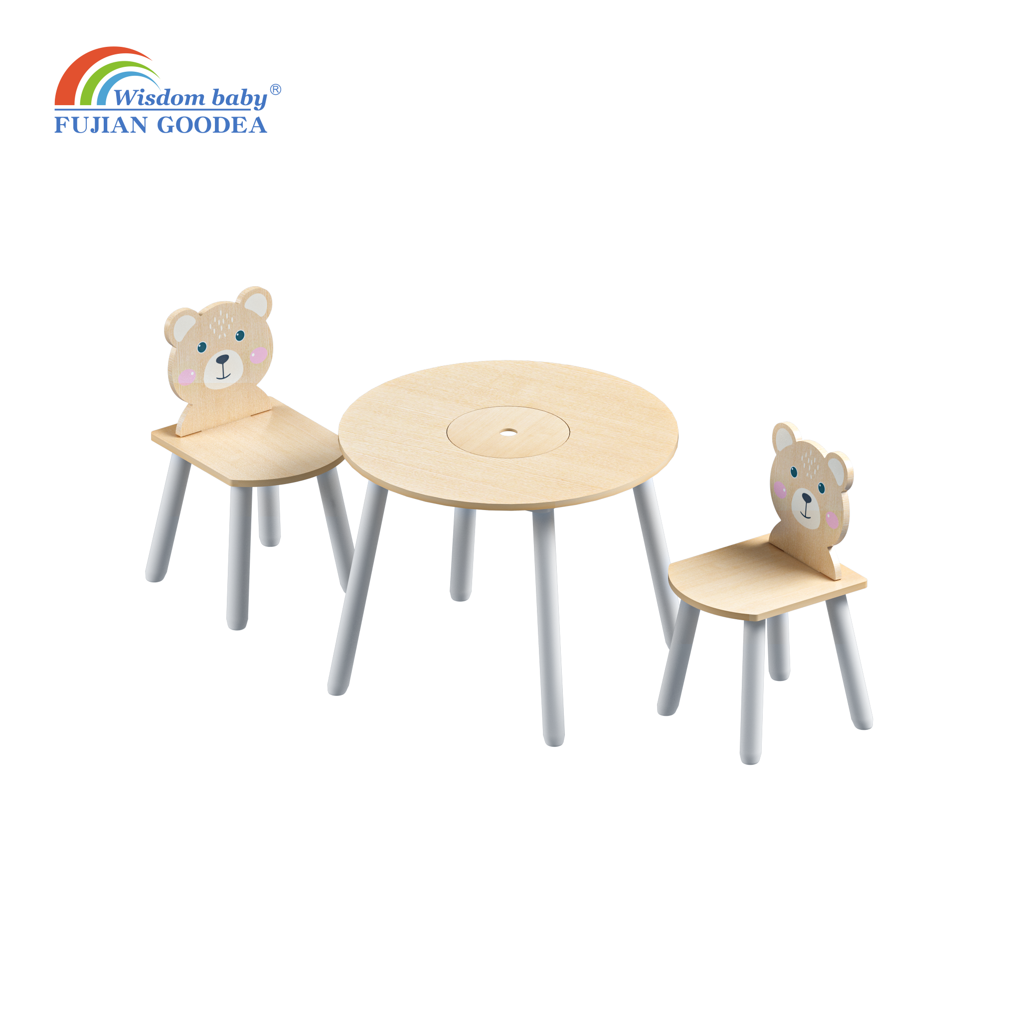 Children's animal table and chair set