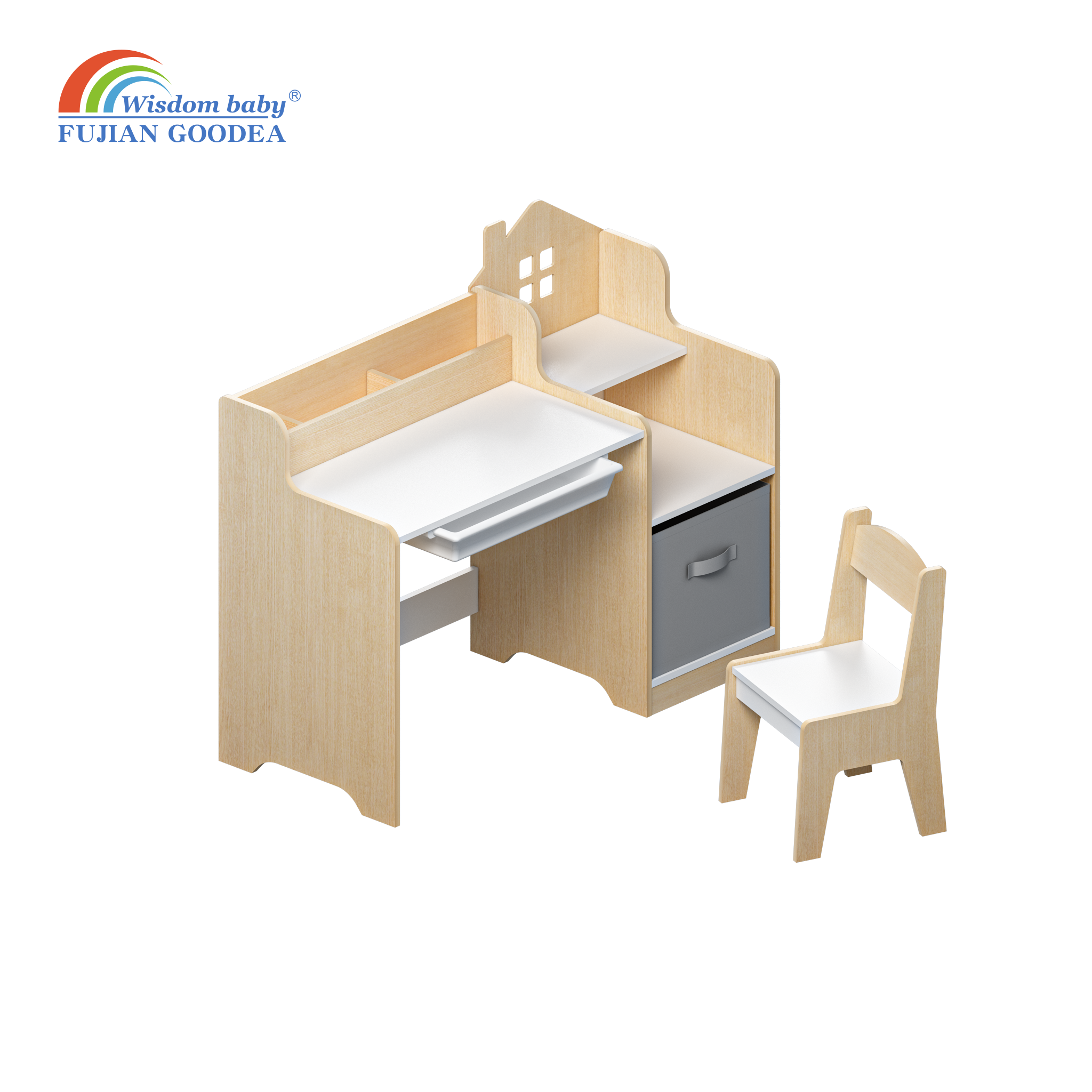 Children's Room Storage Puzzle Table and Chair