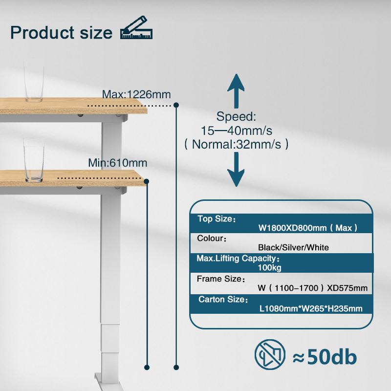 Adjustable Electric Standing Desk Frame