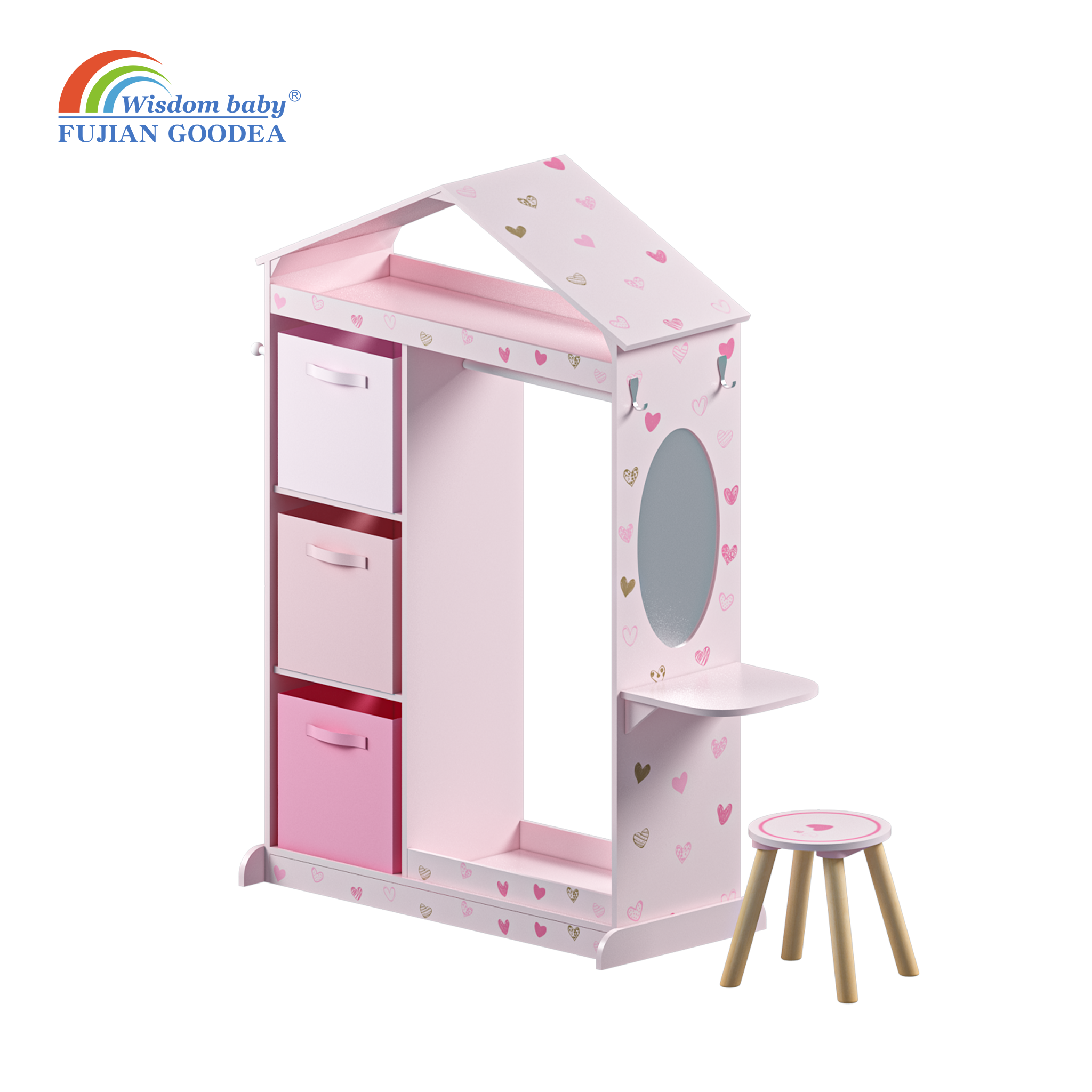 Cartoon series mirror storage wardrobe