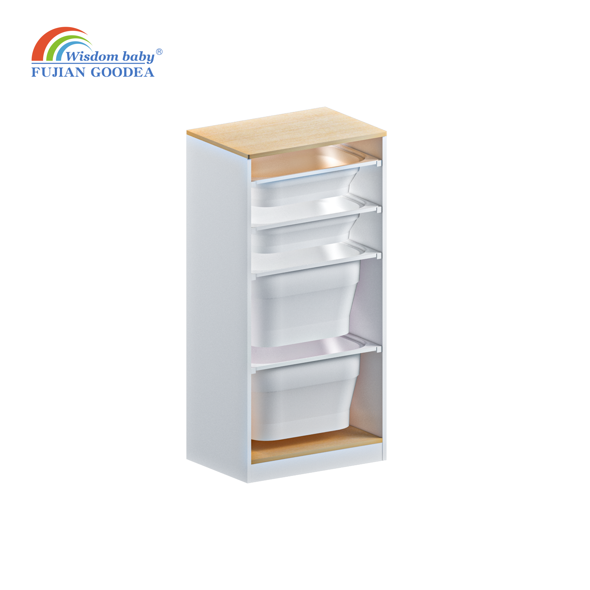 Multi-layer bucket storage cabinet