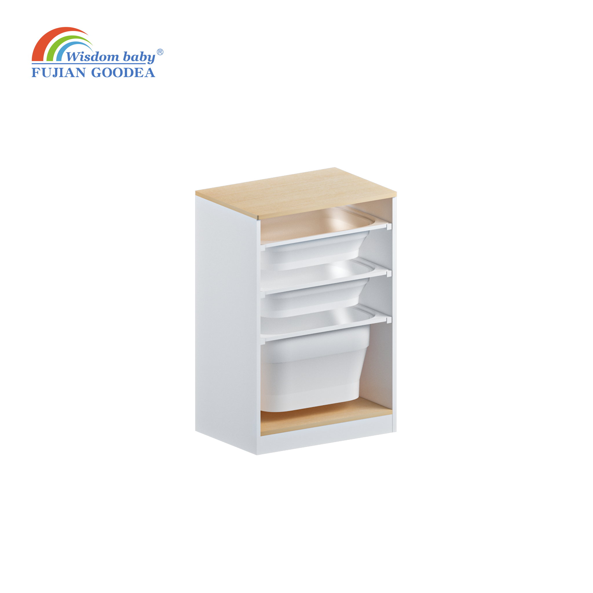 Multi-layer bucket storage cabinet