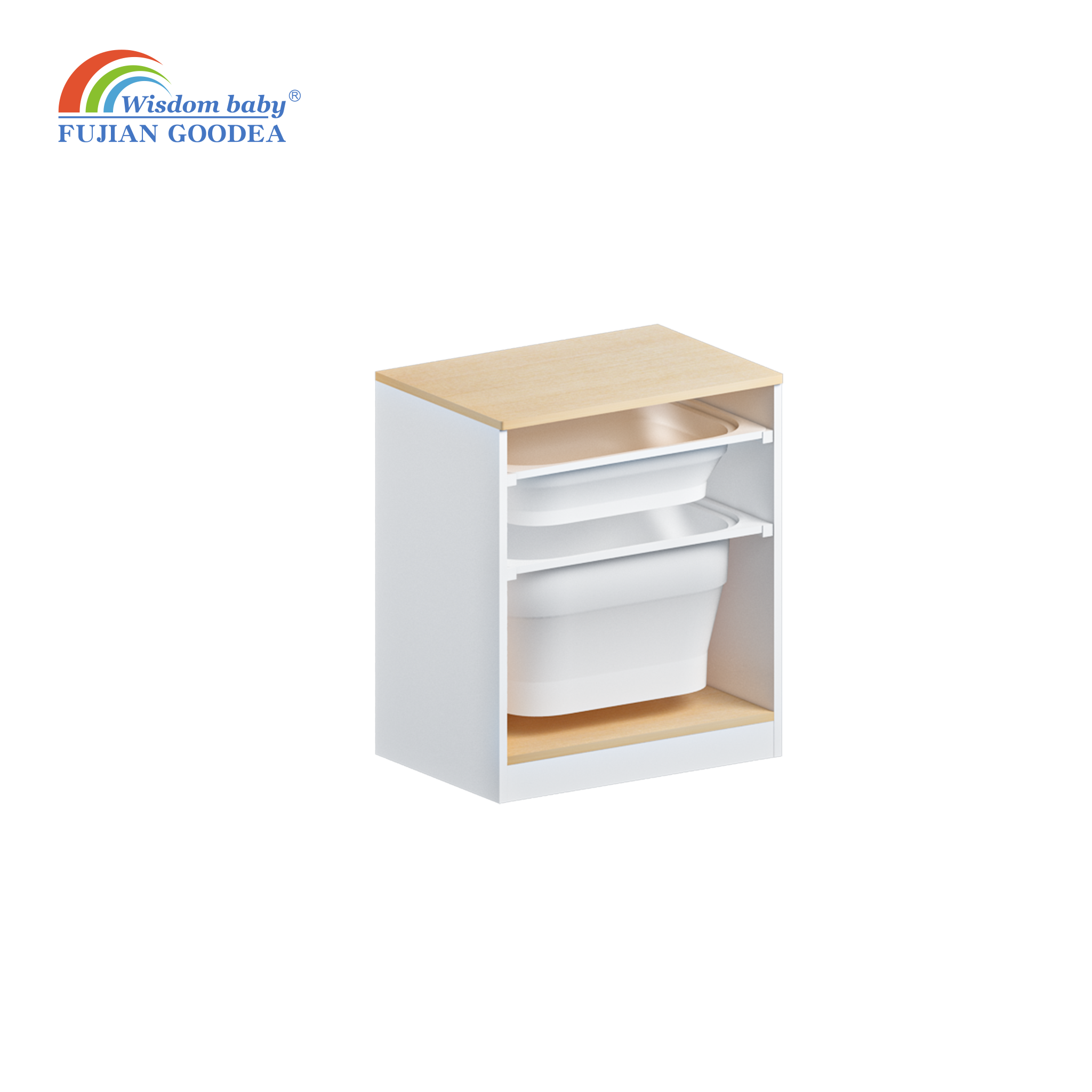 Multi-layer bucket storage cabinet