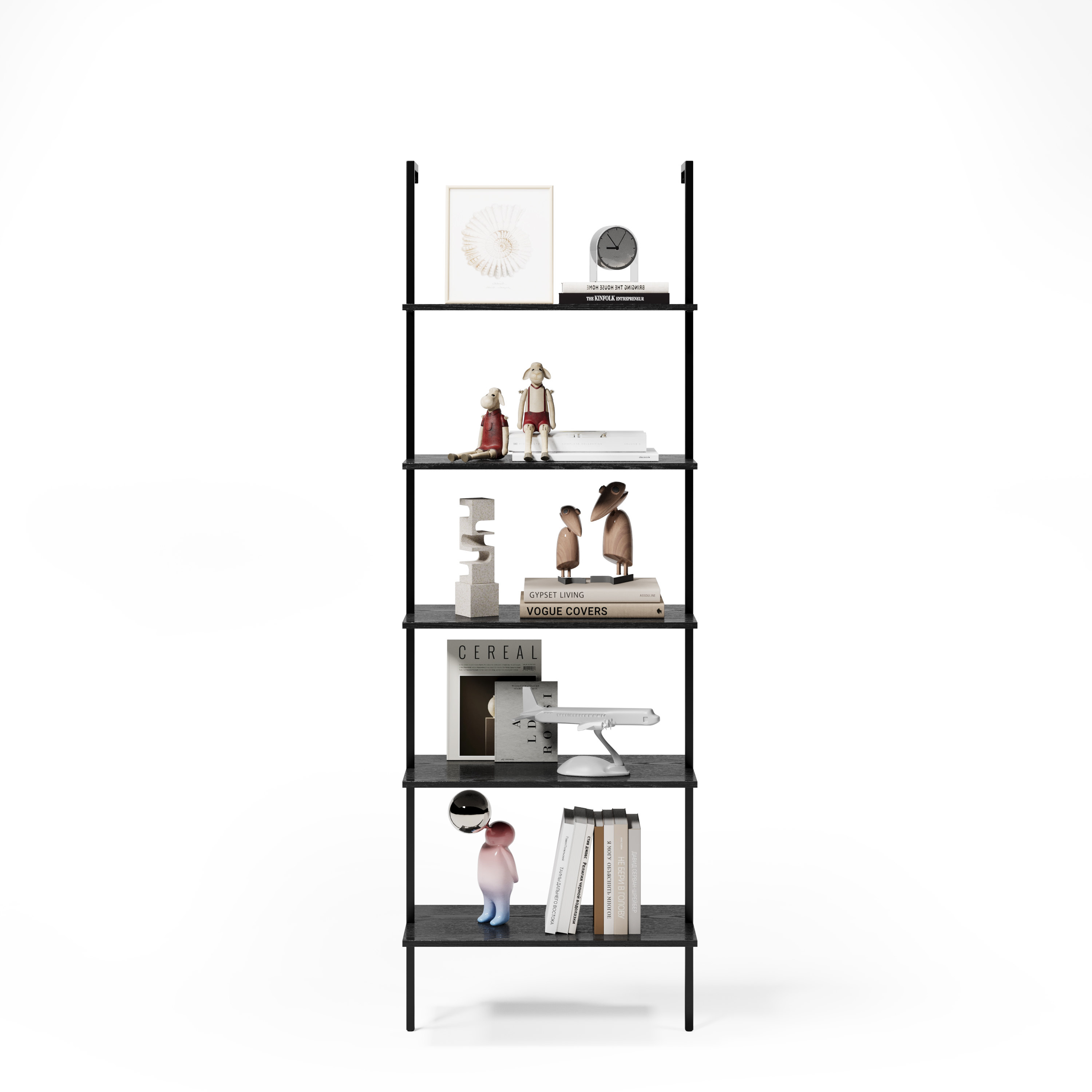 Large 5-Tier Open Wall-Mounted Bookshelf