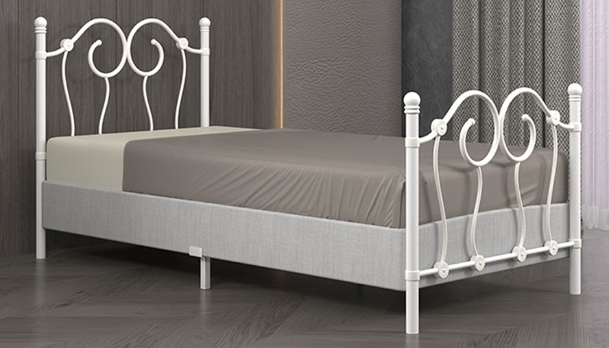 Single Size Box Base Metal Bed Frame in Black