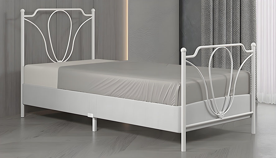 Single Size Box Base Metal Bed Frame in Black