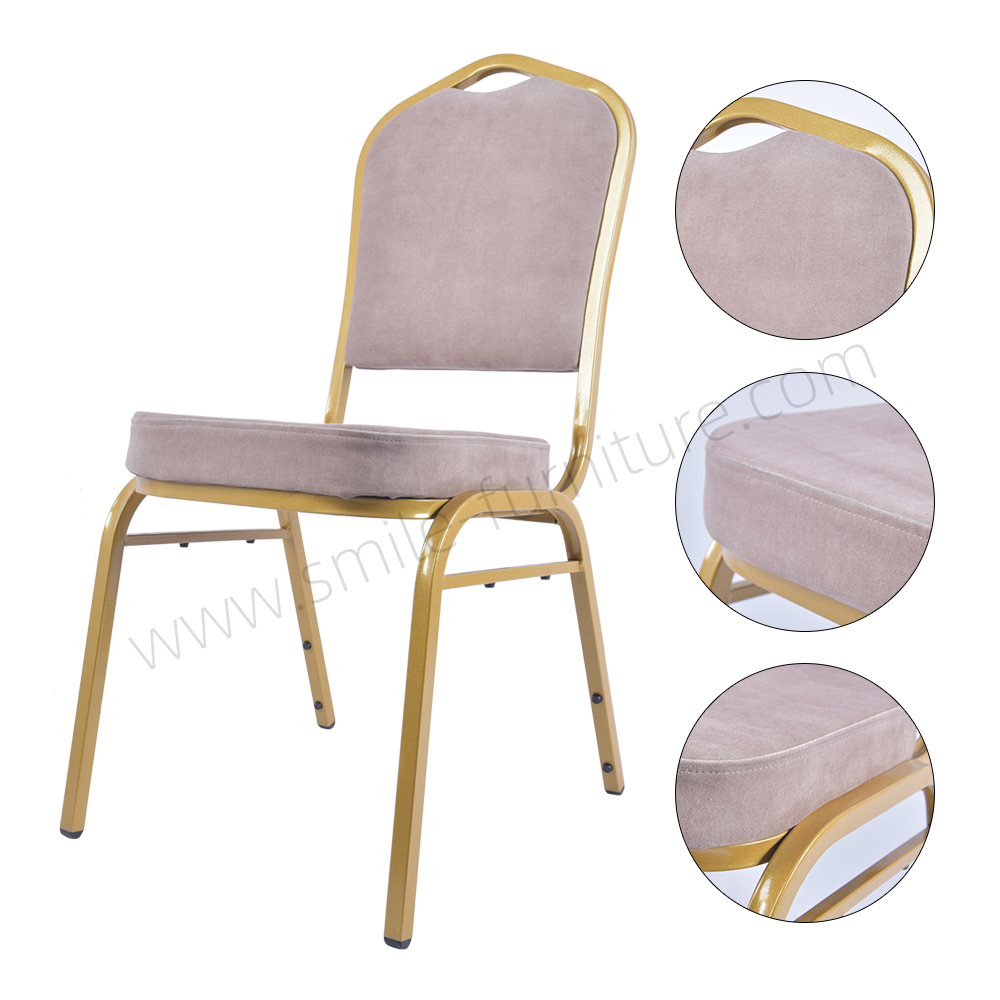 Wholesale Gold Wedding and Events Stacking Banquet Chair with Iron Frame