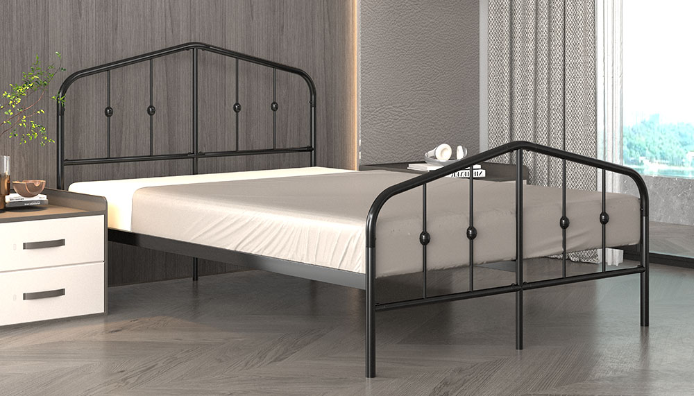 Modern Metal Bed Frame - Twin Size, New Design