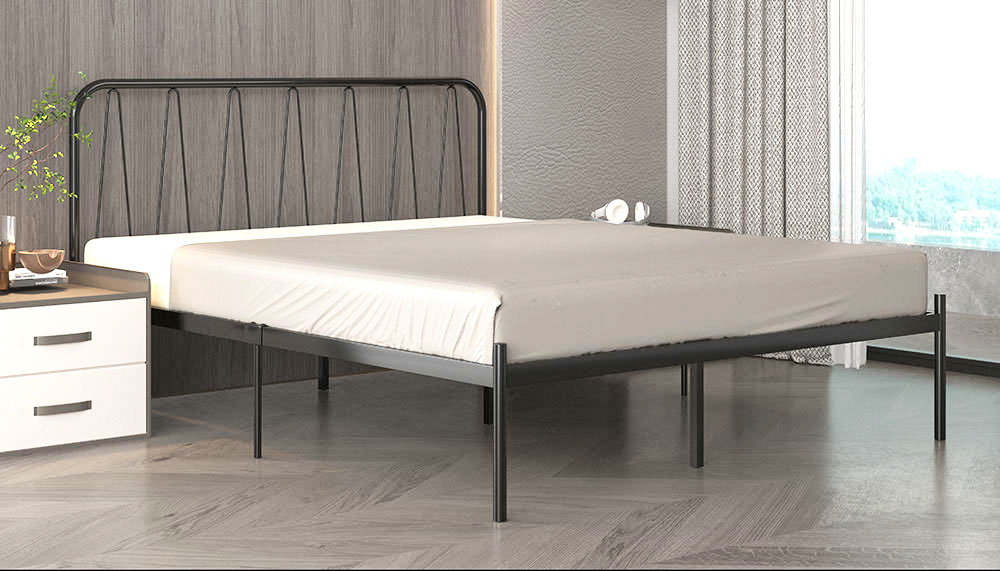 Modern Metal Bed Frame - Twin Size, New Design