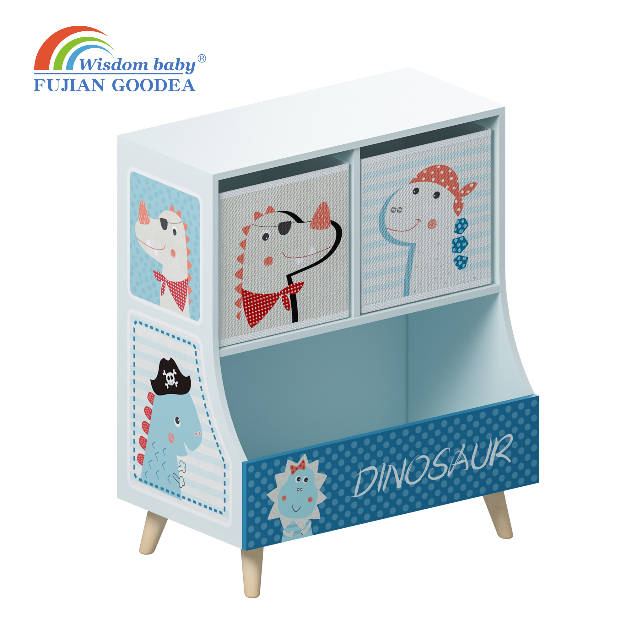 Dinosaur-themed Fabric Drawer Storage Cabinet for Kids
