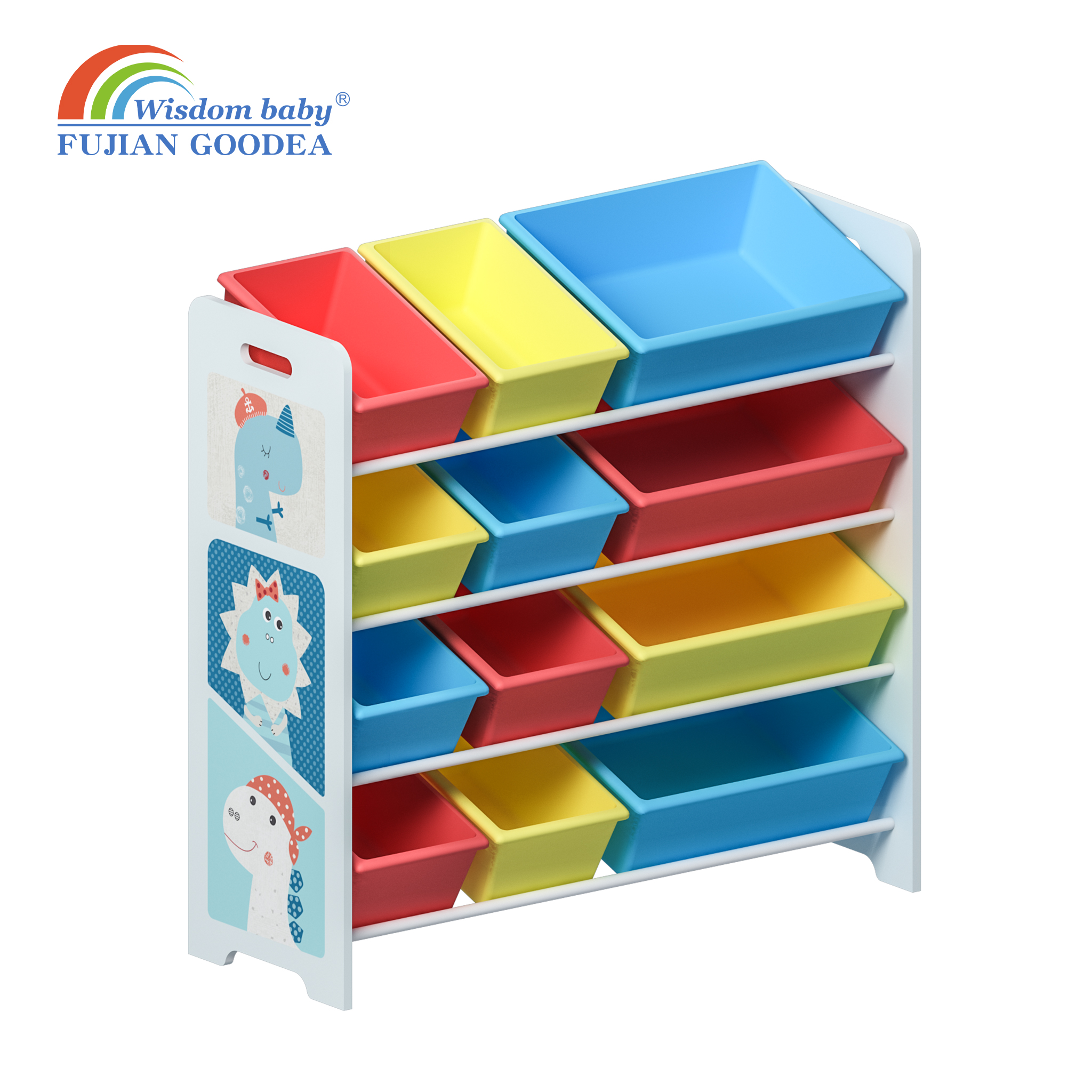 Dinosaur-themed Plastic Bucket Rack for Kids