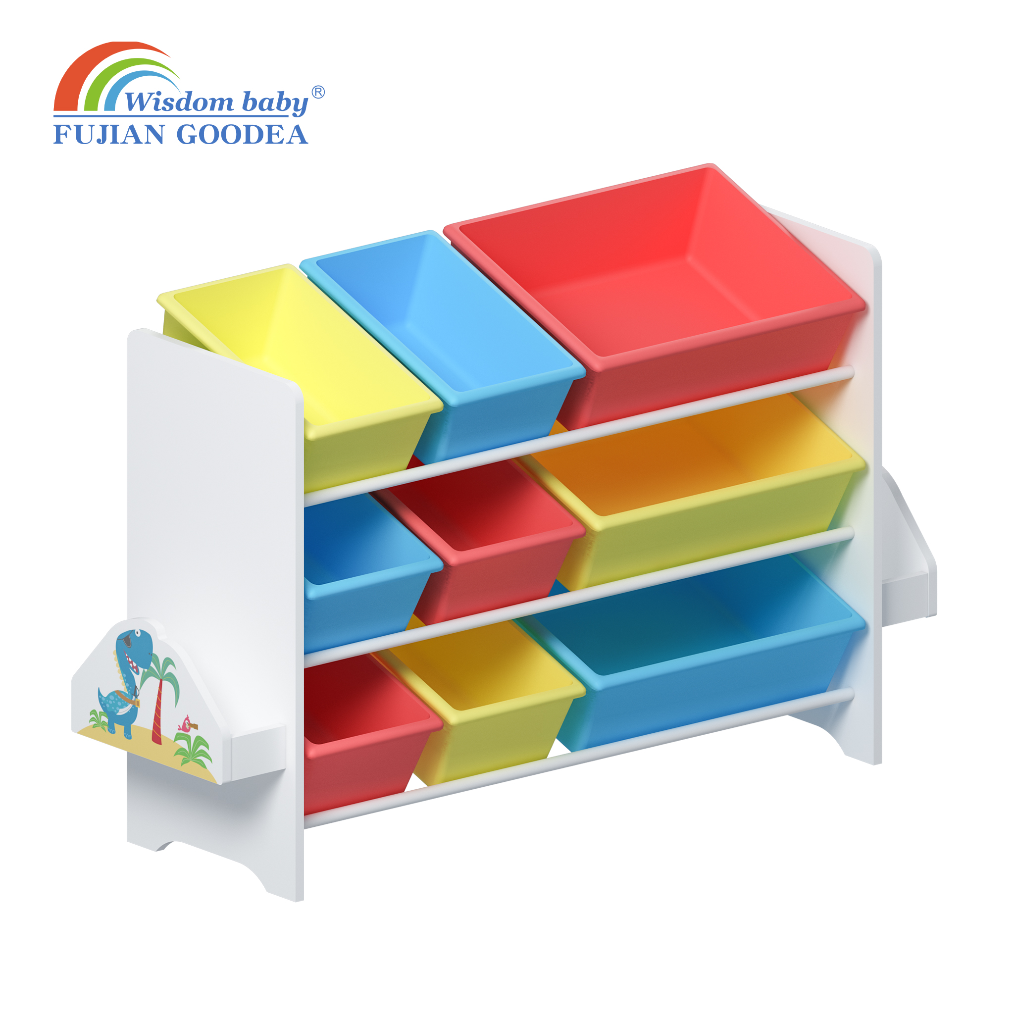Kids' Toy Storage Nine-Bucket Rack