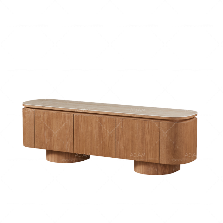 ADAM FURNITURE MDF TV Stand With Ceramic Top 3 Doors