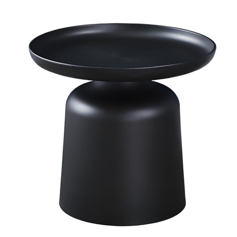 Modern Yellow Round Side Table with Pedestal Base