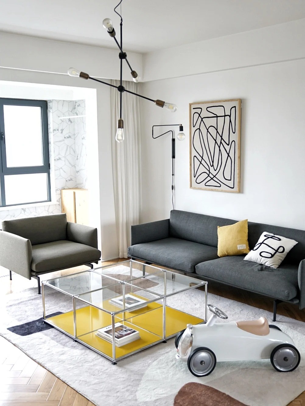 Modular Nesting Combinatorial Coffee Table for Living Room