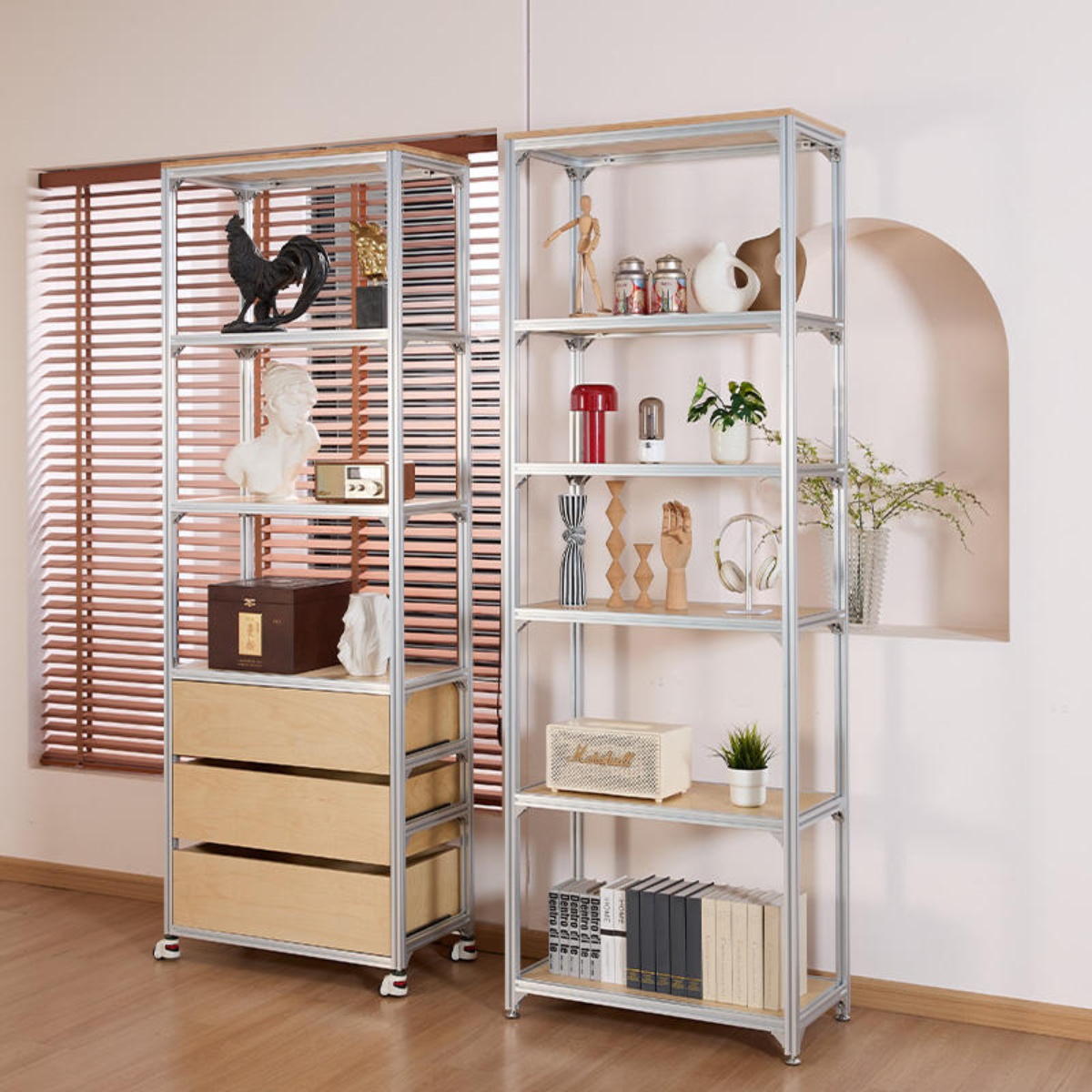 LeYa Furn Nordic Aluminum Display Cabinet and Storage Rack