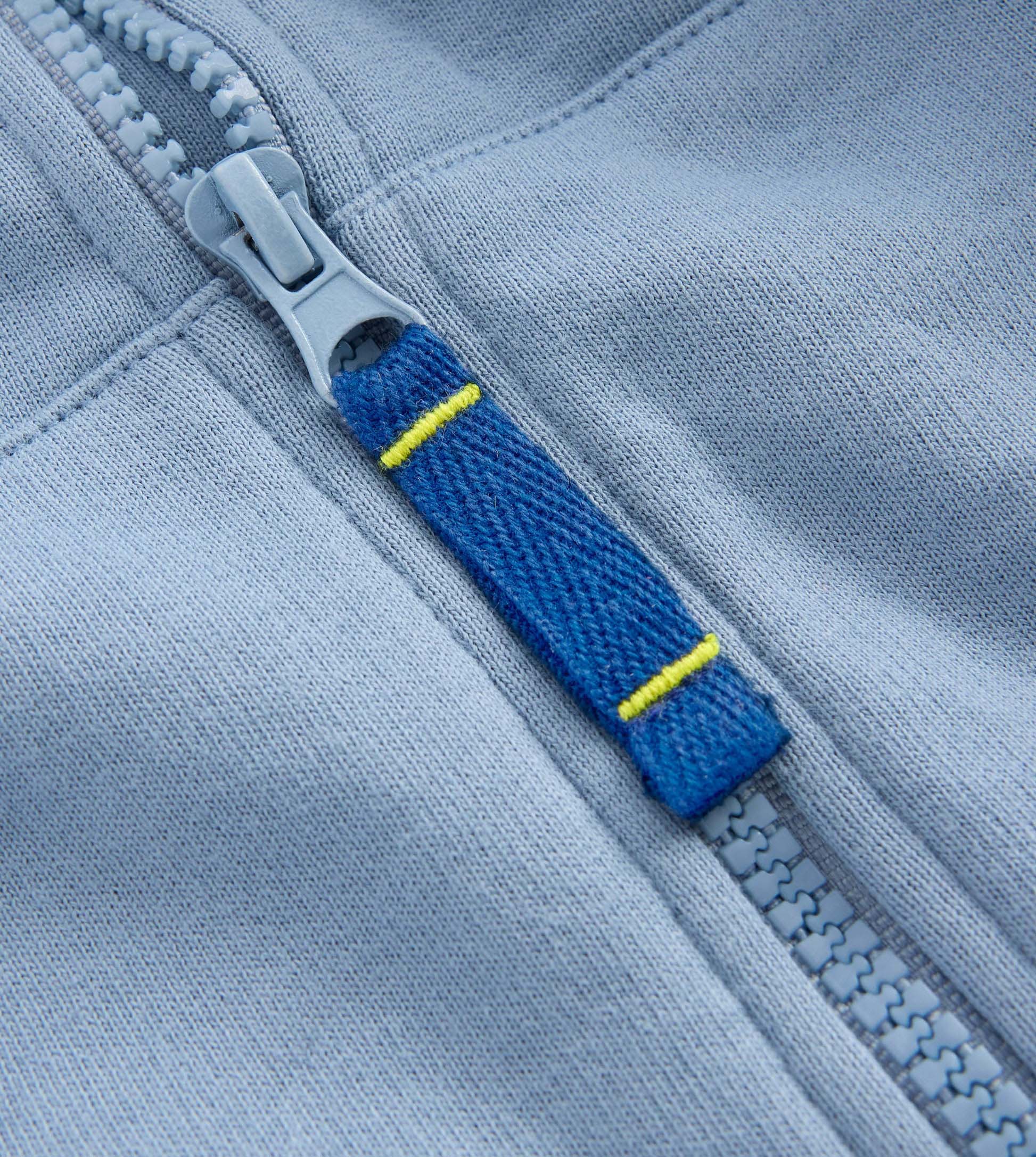 Boys' Full-Zip Hoodie with Contrast Stripe and Kangaroo Pocket